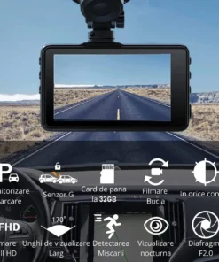 Camera de bord Auto sau Camion NuvoTech Full HD 1080P Fata si Spate 12v-24v, Display LCD, Senzor de miscare - imagine 5