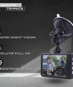 Camera de bord Auto sau Camion NuvoTech Full HD 1080P Fata si Spate 12v-24v, Display LCD, Senzor de miscare - imagine 8